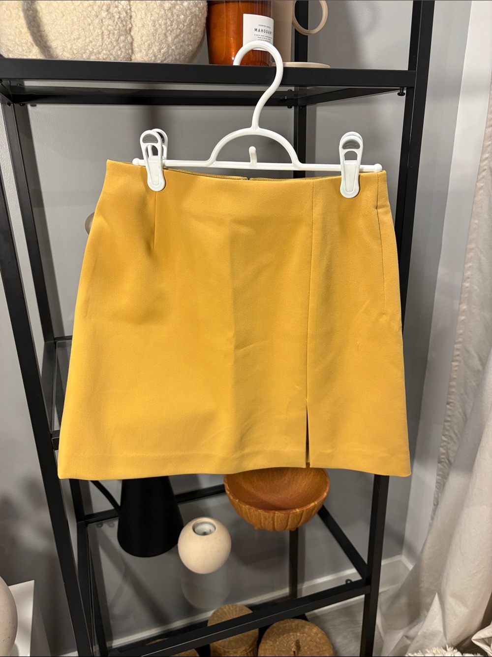 030 Women's Mustard Yellow A-Line Mini Skirt